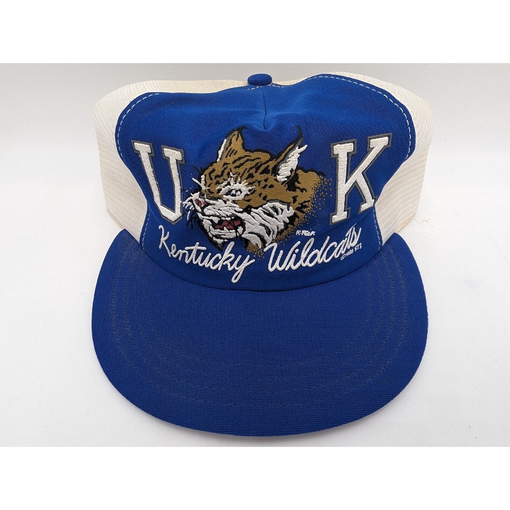Vintage 1988 Kentucky Wildcats UK Snapback Trucker Hat Cap NCAA Basketball Blue